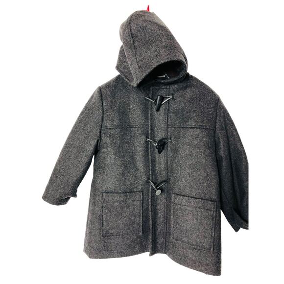 Rothschild Girls 100% Charcoal Wool Hooded Dress Coat Jacket Gray Size 4 - Picture 1 of 6